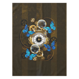 Steampunk Gears and Blue Butterflies Tablecloth