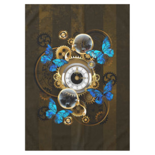 Steampunk Gears and Blue Butterflies Tablecloth