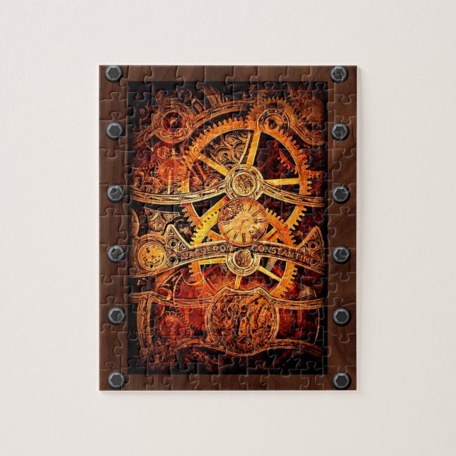 SteamPunk Gears and Rivets Jigsaw Puzzle (Vertical)