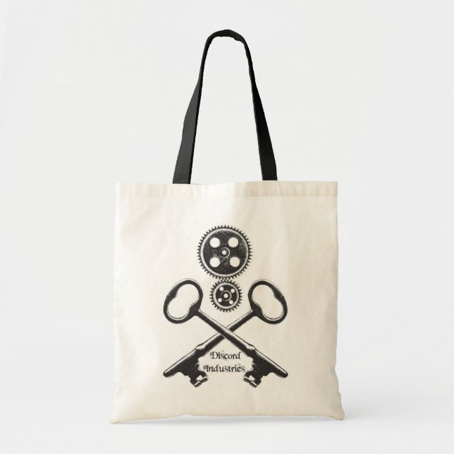 Steampunk Gears and Skull Tote (Front)