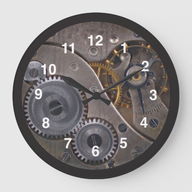 Steampunk Gears 🕰️ Anniversary Special Large Clock (Front)