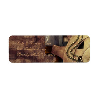Steampunk Gears & Baubles Wedding Return Address Label