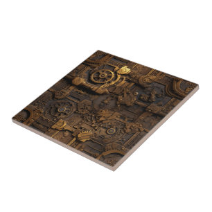 Steampunk Gears Ceramic Tile