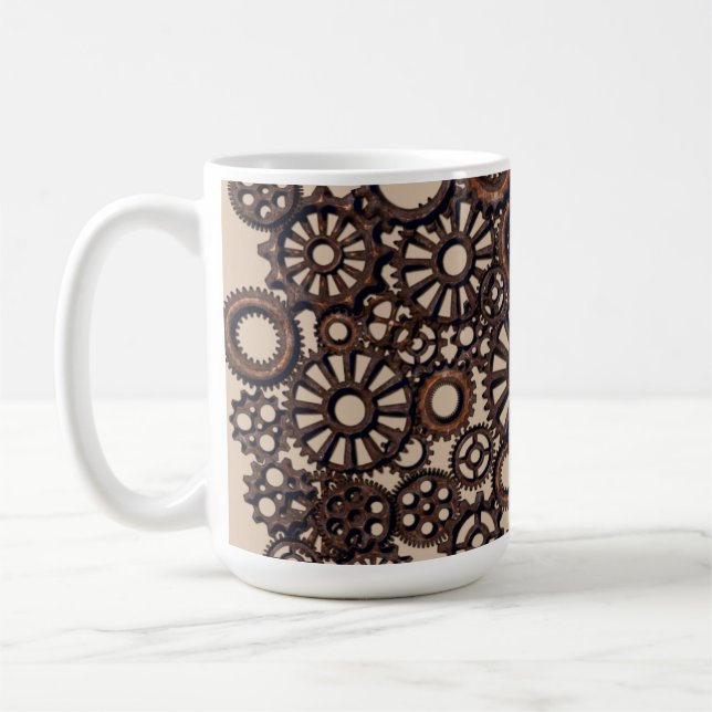 STEAMPUNK GEARS COFFEE MUG (Left)