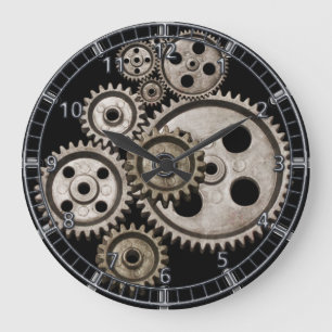 steampunk gears cogs engine metal machine clock