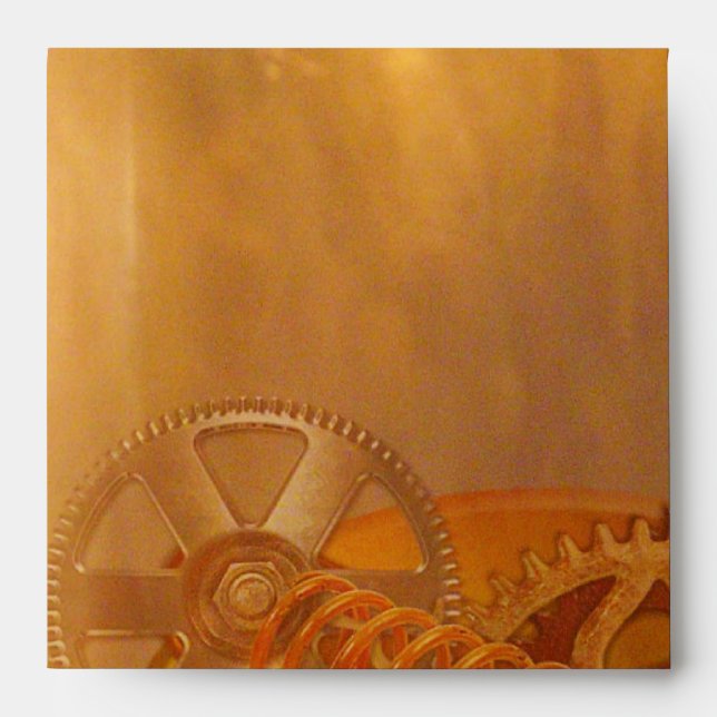 steampunk gears cogs mechanics design envelope (Front)