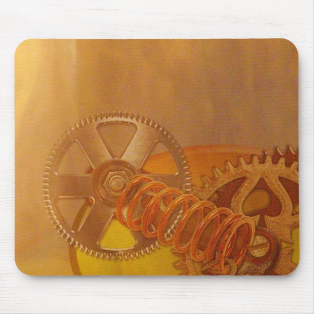 steampunk gears cogs mechanics design mouse pad (Front)