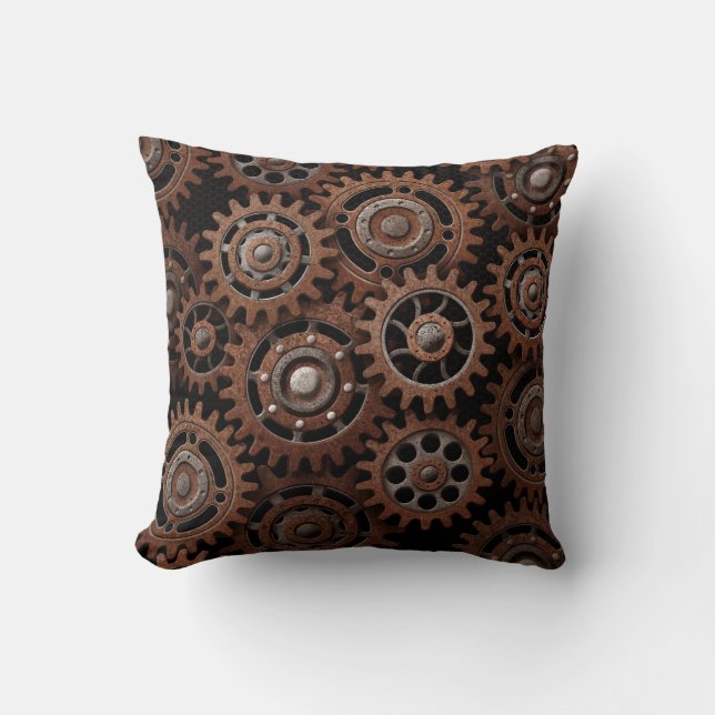 Steampunk Gears Cushion (Front)