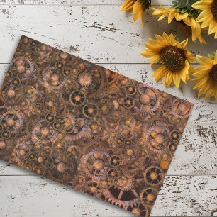 Steampunk Gears Industrial Vintage Rusted Tissue Paper
