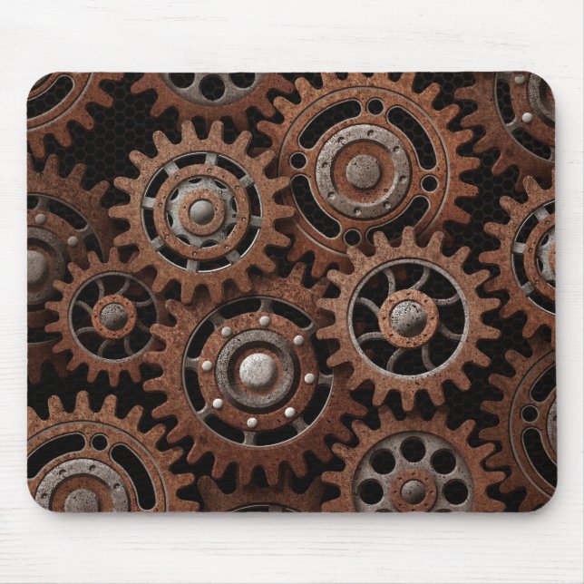 Steampunk Gears Mouse Pad (Front)