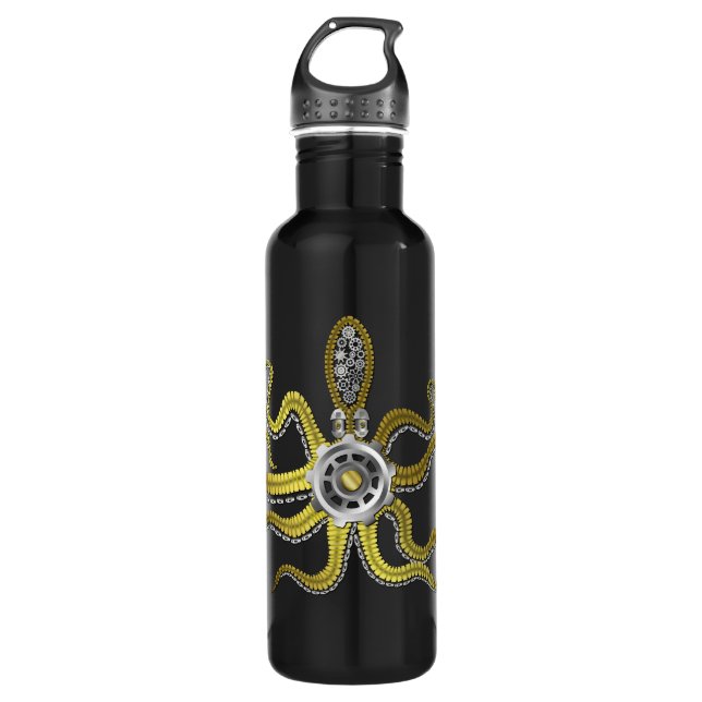 Steampunk Gears Octopus Kraken 710 Ml Water Bottle (Front)