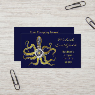 Steampunk Gears Octopus Kraken Business Card