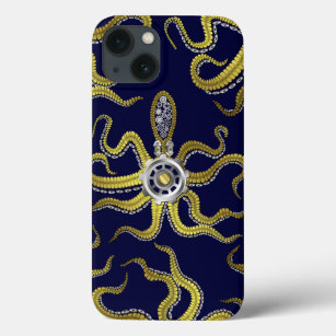 Steampunk Gears Octopus Kraken iPhone 13 Case