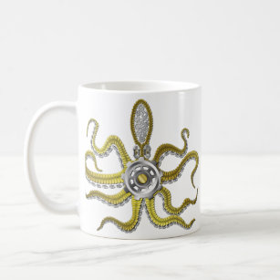 Steampunk Gears Octopus Kraken Coffee Mug