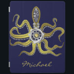 Steampunk Gears Octopus Kraken iPad Smart Cover<br><div class="desc">The tentacled steampunk sea monster on this custom iPad cover has eight wire-like gold appendages, a central silver gear and plenty of gears and bolts making up its head, eyes and suction cups. It's a robot octopus / kraken, a metal machine monster for anyone who likes geeky science-fiction / fantasy...</div>