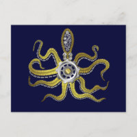 Steampunk Gears Octopus Kraken