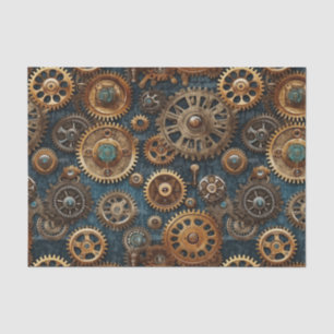 Steampunk gears pattern tissue paper