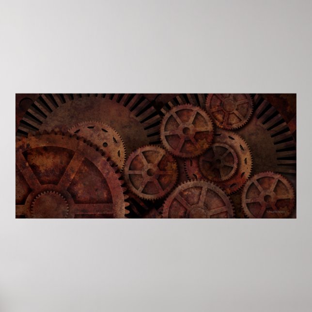 Steampunk gears poster (Front)