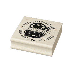 Steampunk Gears Return Address Stamp