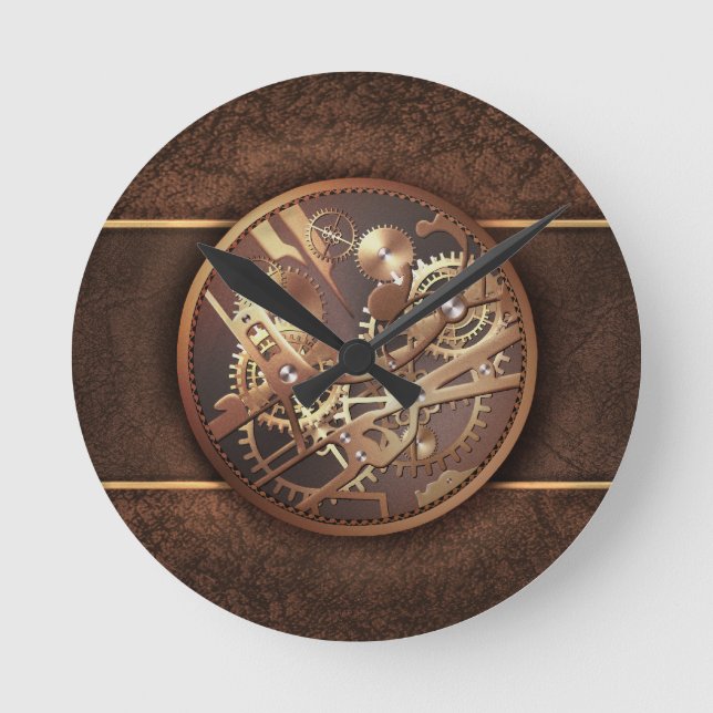 steampunk gears round clock (Front)