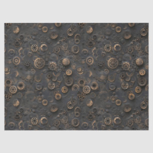 Steampunk Gears, Rusty Metal Pattern for Decoupage Tissue Paper