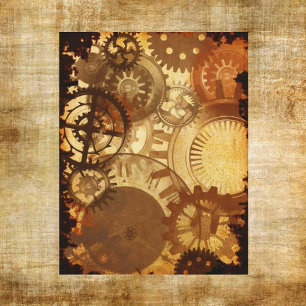 Steampunk Gears Scrapbook Paper