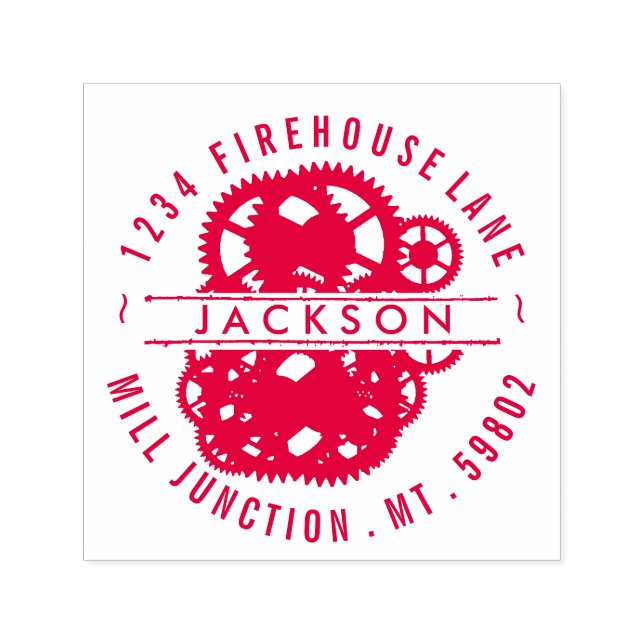 Steampunk Gears Self-Ink Return Address Stamp (Design)
