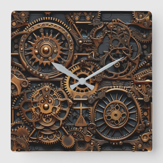 Steampunk Gears Wall Clock (Front)