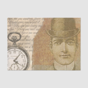 Steampunk Gentleman Pocket Watch Tissue Paper