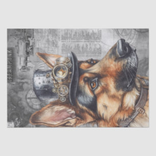 Steampunk German Shepherd Dog Tissue Paper