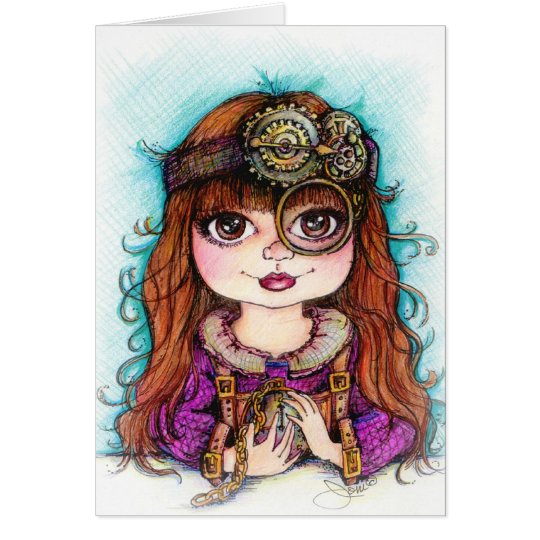 Steampunk Girl Card