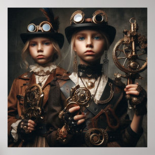 Steampunk Girls - Bicycle Club 05 Poster