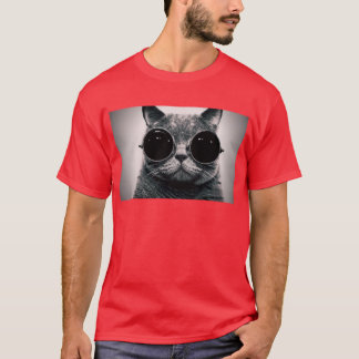 steampunk glasses cool cat T-Shirt