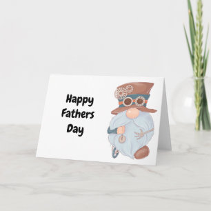 Steampunk Gnome Happy Fathers Day Blank Card