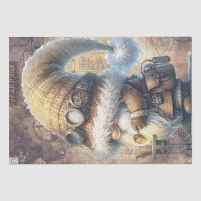 Steampunk Gnome Tissue Paper (Front)