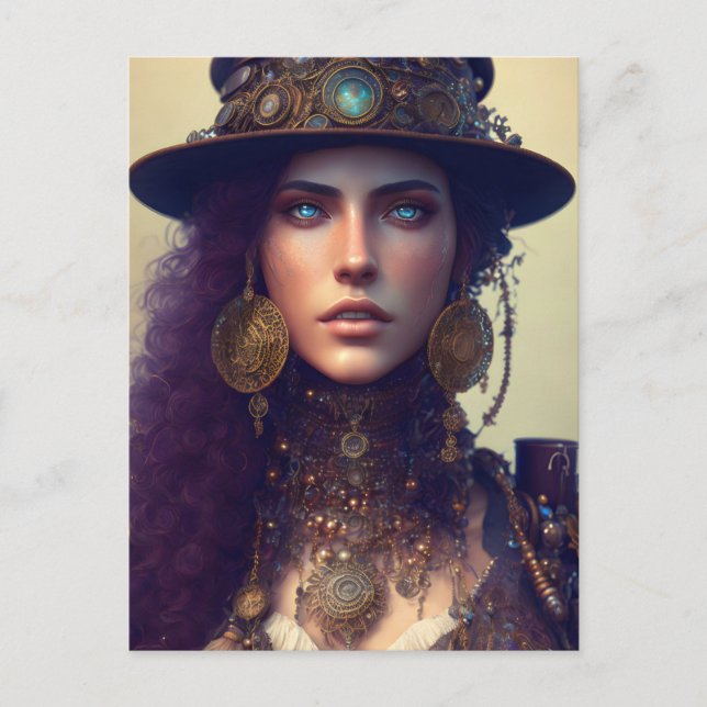 Steampunk Goddess Postcard (Front)