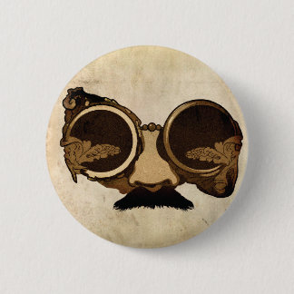 Steampunk Goggles and moustache 6 Cm Round Badge