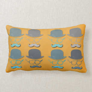 Steampunk Goggles, Hats and Moustaches Lumbar Cushion