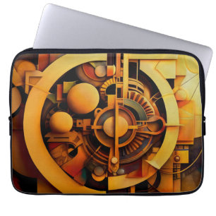 Steampunk Golden Mechanism Abstract Laptop Sleeve