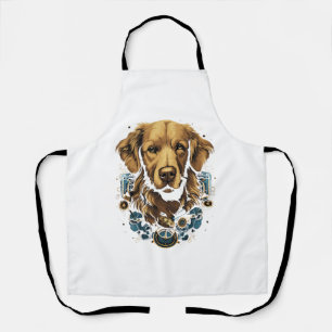 Steampunk Golden Retriever Dog Classic T-Shirt Apron
