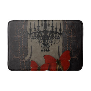 steampunk goth butterfly paris vintage chandelier bath mat