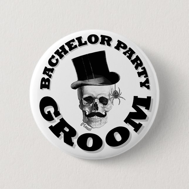 Steampunk Gothic bachelor party 6 Cm Round Badge (Front)