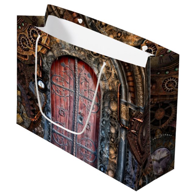 Steampunk Gothic Door Large Gift Bag (Front Angled)