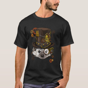 Steampunk Gothic Hedgehog  Mechanical Animal Face T-Shirt