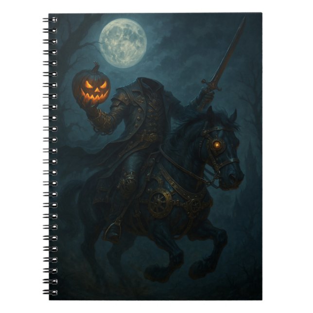 Steampunk Gothic Horror Headless Horseman Notebook (Front)