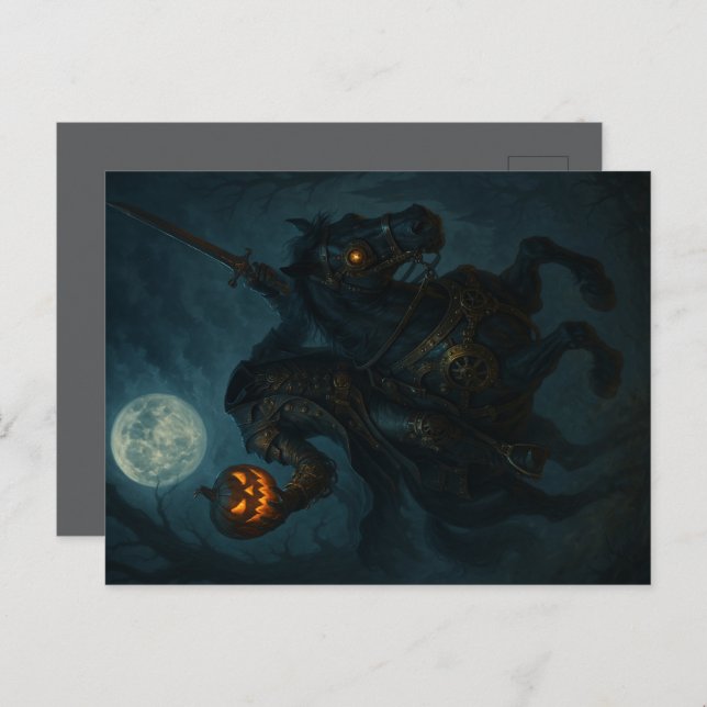 Steampunk Gothic Horror Headless Horseman Postcard (Front/Back)