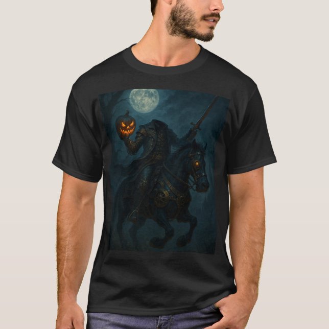 Steampunk Gothic Horror Headless Horseman T-Shirt (Front)