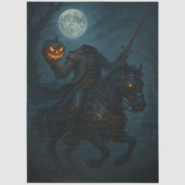 Steampunk Gothic Horror Headless Horseman Tissue Paper (Creator Uploaded)