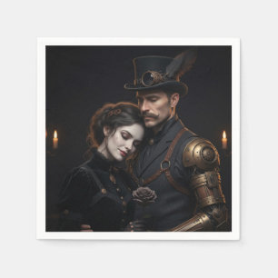 Steampunk Gothic Paar Napkin