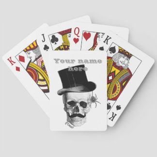 Steampunk gothic skull and top hat playing cards
